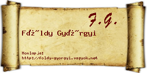 Földy Györgyi névjegykártya